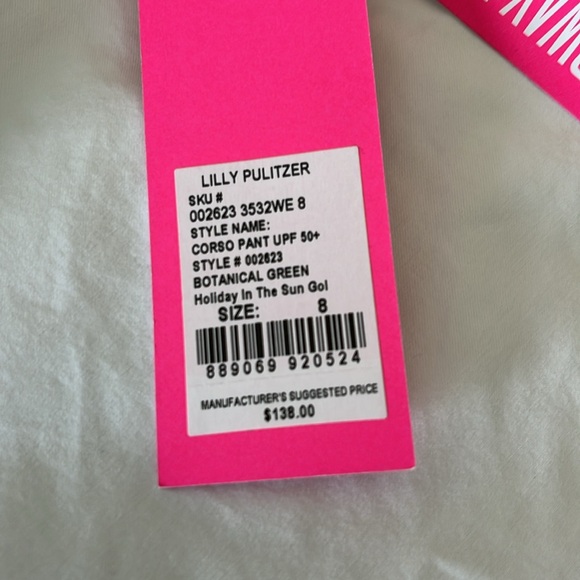 NWT Lilly Pulitzer Corso pant Botanical Green - Picture 4 of 6